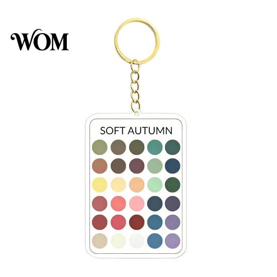Personal Color Palette 2Pcs Keychain Pendant, Clear Acrylic Season Analysis Swatches Spring Summer Fall Winter Colors Keychain, Card, Gifts