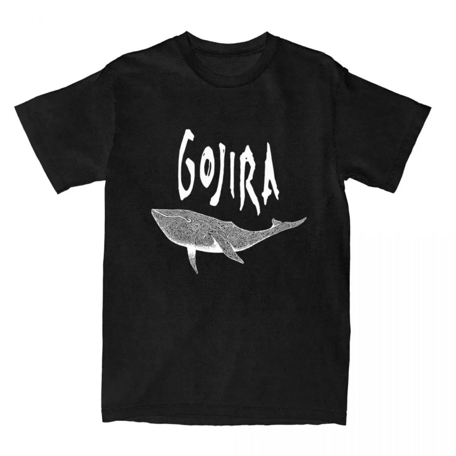 

Summer Fashion and Gojiras Rock Metal Band Print T-shirt Loose Casual Old-fashioned Retro 2DT-shirt S чёрный
