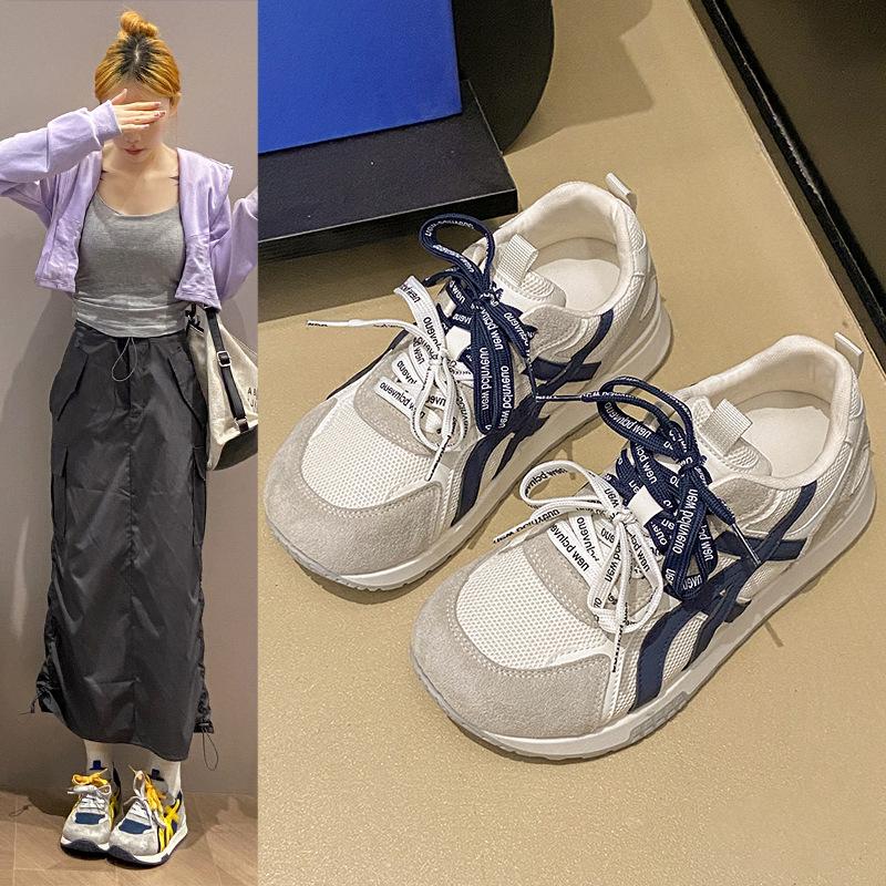 

Inner height increase 8cm German training shoes for women 2025~ autumn new small breathable soft sole sports and leisure Forrest Gump shoes tide 40 бежевый