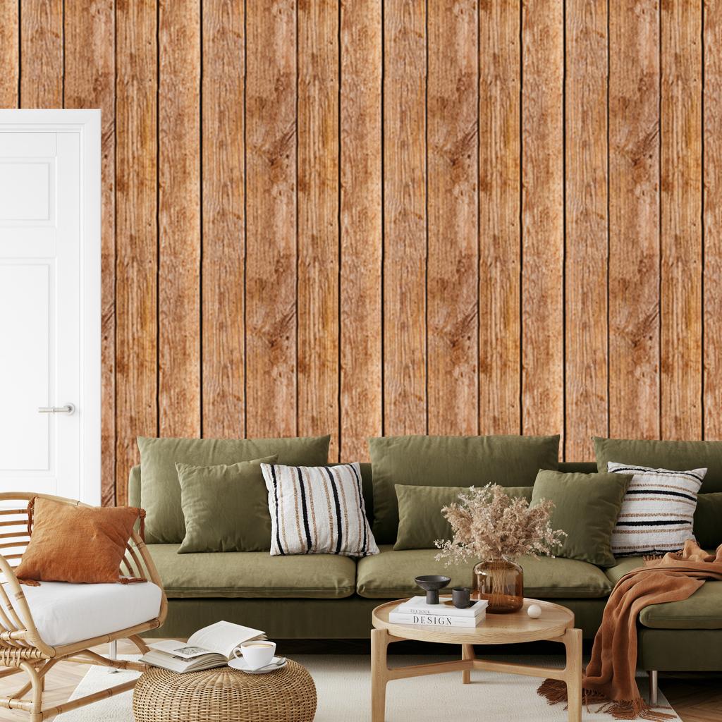 Old Wood Wallpaper Wooden Boards for Living Room and Bedroom 50x1000