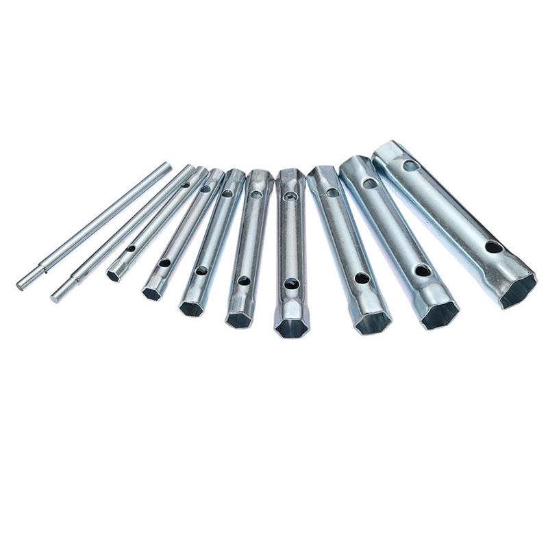 6-22 mm, 10-teilig, metrisch, Rohrsteckschlüsselsatz, Rohrstange, Zündkerzenschlüssel aus Stahl, doppelseitig, für Auto-Klemmreparatur, Handwerkzeuge