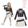 Kid Girls Rumi K Pop Demon Hunter Cosplay Kids Black Gloden Costume Chid Disguise Performance Roleplay Uniform Halloween