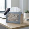 2D Flat 1pc Vintage Religious Decorative Tissue Box - Faith Quote Floral Durable Storage Organizer for Kitchen, Living Room, Bedroom, Car & Parties - 