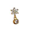 1pc Fashion exquisite Zircon gold color Snowflake Stud Earrings For Women Girls simple Fashion Piercing Helix Tragus Jewelry
