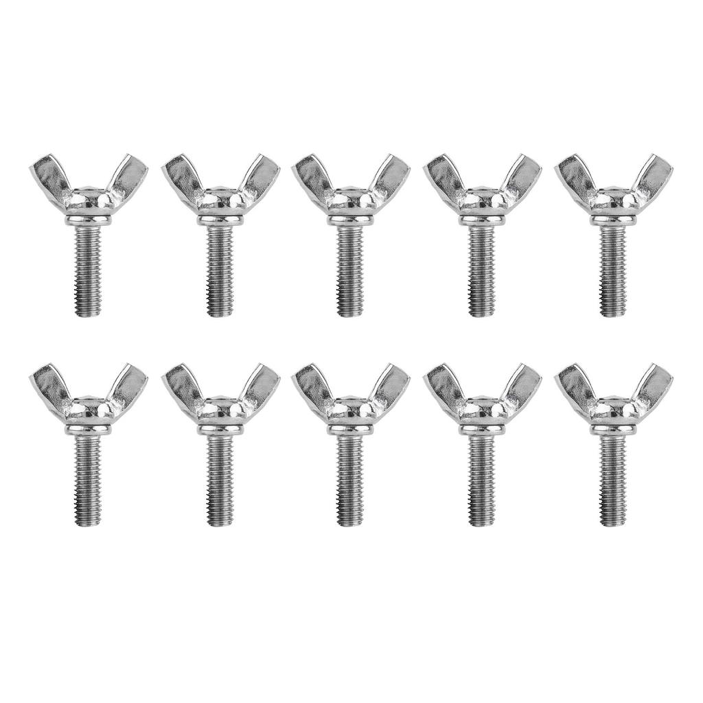 10 Pcs Wingbolt Screw M5 Thread 20mm Bolt Length 304 Stainless Steel Wing Screws Machine Fastener Repair Tool Accessory