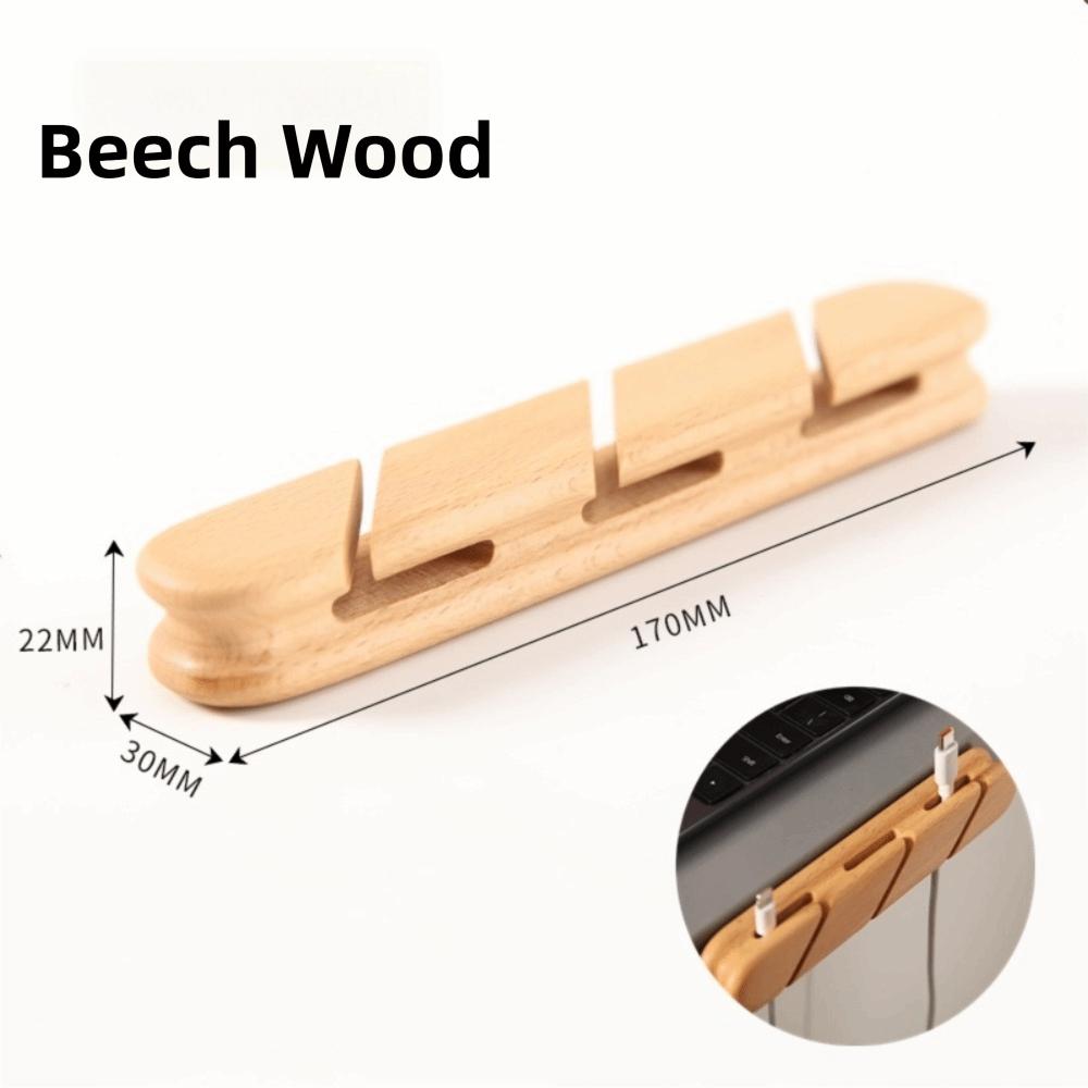 Portable 2/3 Slots Wooden Cable Clamp Self-Adhesive Universal Cable Management Space Saving Wire Organizer Home