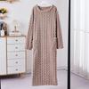 Fashion Winter Women Nightgowns Jacquard Dress Night Dress Loose Solid Color Thickened Flannel Sleepwear Home Clothes