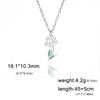 12 Birth Months Flower Necklace Stainless Steel White Green Enamel Daisy Rose Cosmos Pendant Neck Chains Birthday Gift