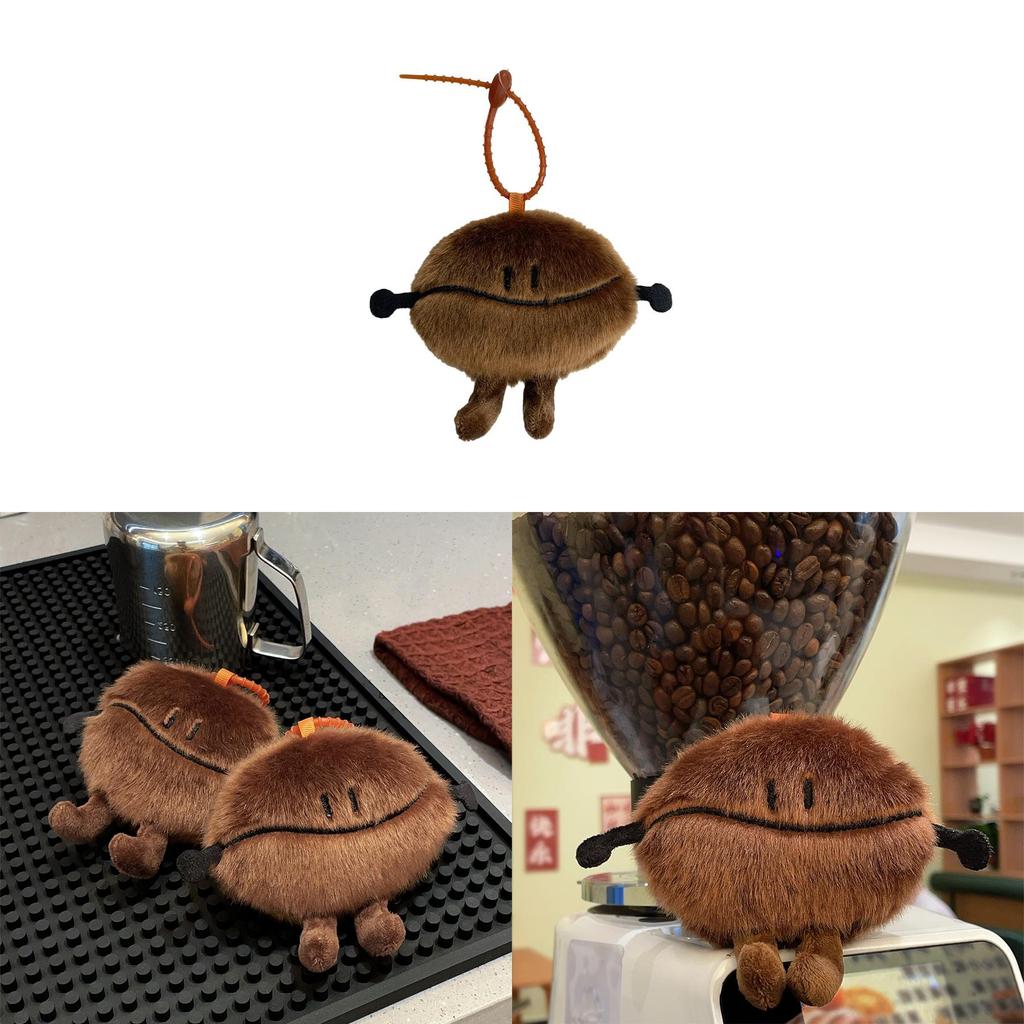Coffee Bean Plush Toy Bag Pendant Keychain Gift For All Ages