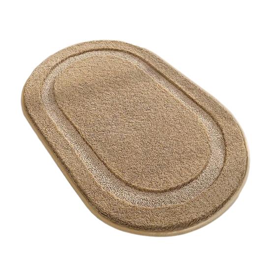 Oval Bathroom Rug, Microfiber Soft Highly Absorbent Bath Rug, Non-Slip Plush Fluffy Door Mat for Shower Bathtub Sink Entrance
