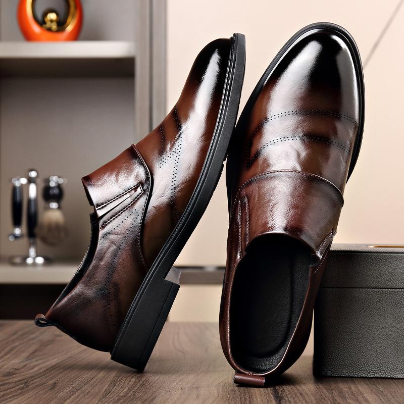 Fashion 2025 Spring Autumn New Men's Business Dress Shoes Solid Color Fashion Cow Leather Shoes Male Fashion Casual Designer Shoe Man