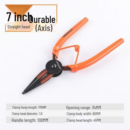 Lucas 7-inch Circlip Pliers - Internal/External, Bent for Shaft/Spring Rings