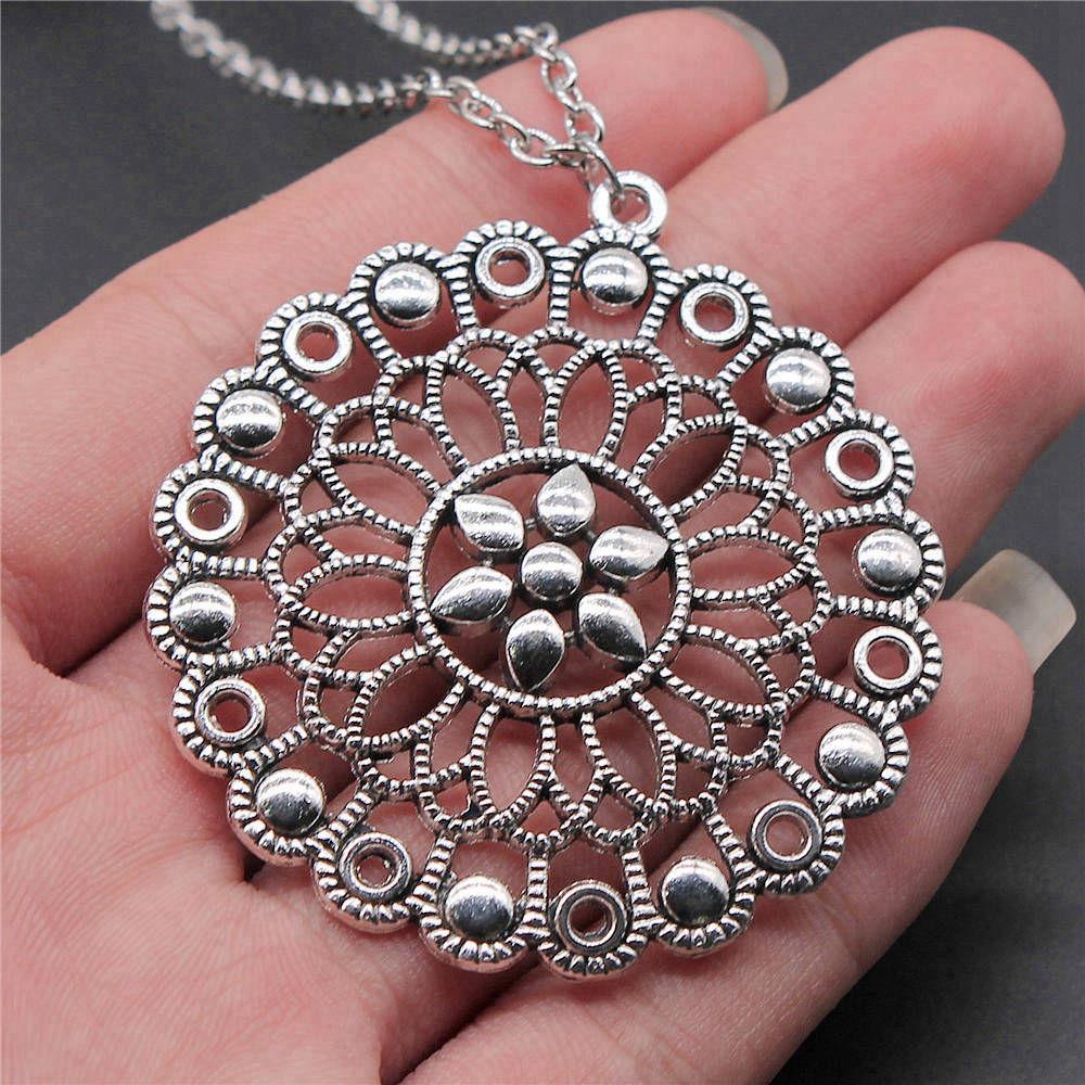 Blume des Lebens Heilige Geometrie Anhänger Antik Bronze Metall Jungen Halskette Trendiges Geschenk