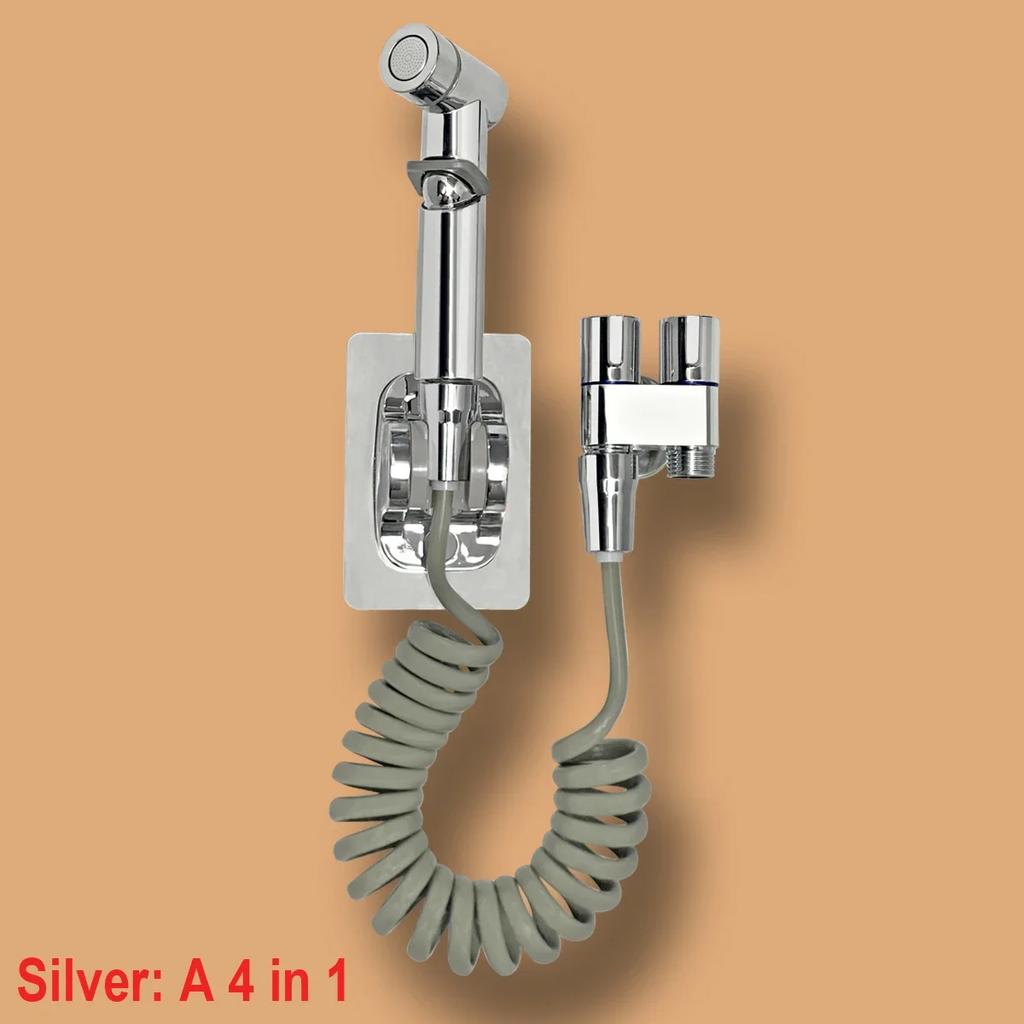 Bidet Toilet Sprayer Set Spray Water Bathroom Handheld Bidet Sprayer Toilet Shower Double Outlet Angle Valve Toilet Accessories