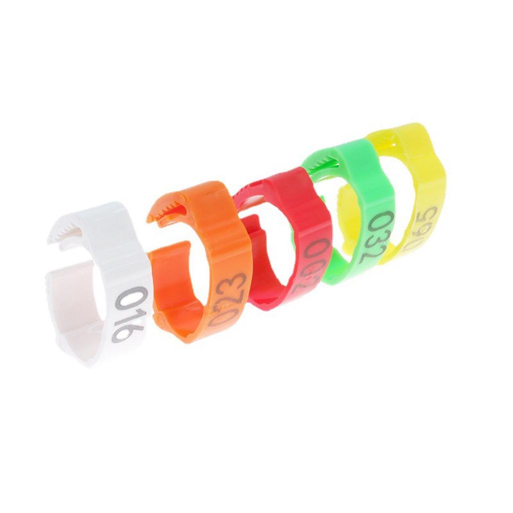 100Pcs Poultry Leg Bands Numbered Tag Markers Chicken Identification Band for Chickens Ducks Goose Poultry Identification Pigeon