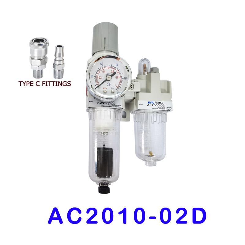 AC2010-02 Compressor Filter Manual Drainage Supply Air Filters Pump Moisture Pneumatic Pressure Regulator Oil Separator