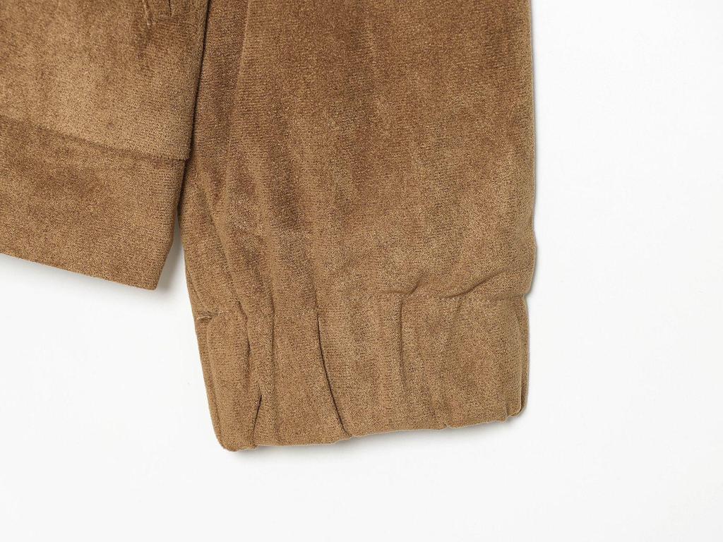 Fashionable Women's Casual Velvet Pilot Jacket - Brown, Comfortable European Style Outerwear