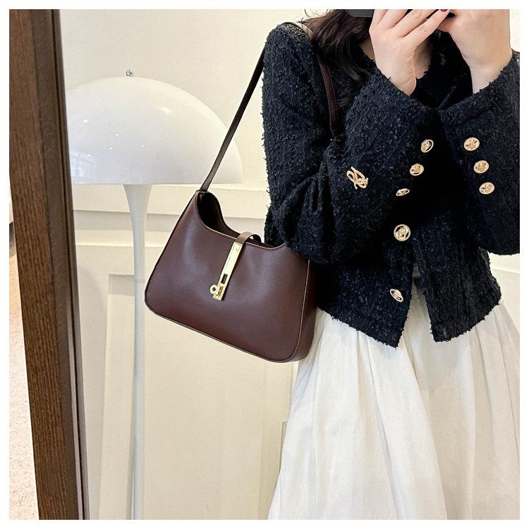 Luxury PU Leather Shoulder Bag for Women Casual Solid Color Design Handbags Brand Purse 2025 Fashion Shopper Clutch Women's Bags