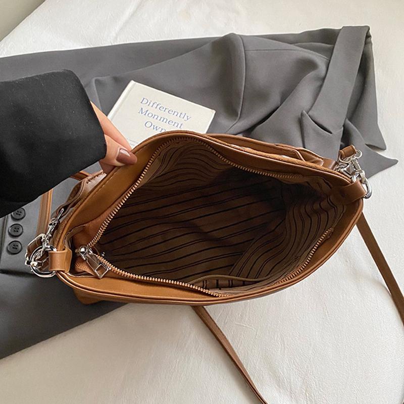 Yogodlns Vintage Suede Bag for Women New Large Capacity High-grade Commute Underarm Bags Fashion Niche Rectangle Handbag