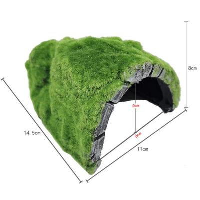 1pc Creative Moss for Aquarium Decoration Resin Snake Rest Cave Reptile Cave Tortoise Shelter Lizard Cave