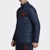Adidas Color Block Logo Print Stand Collar Quilted Cotton Jacket Men Jacket Navy-Blue EH5624