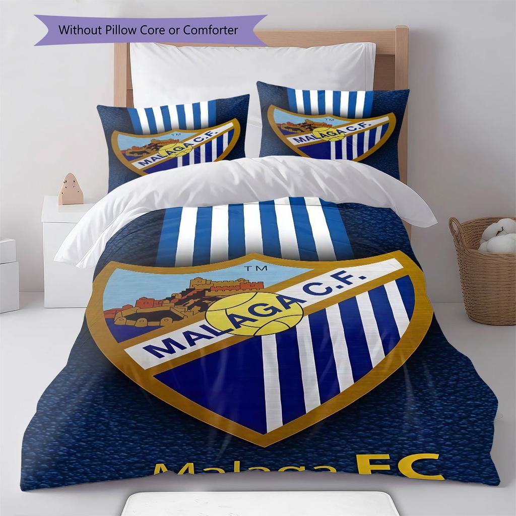 Set Copripiumino Trapuntato con Logo di Málaga Federa Decorazione per la Casa Regalo di Compleanno (1 * copripiumino + 2 * federa, senza nucleo)