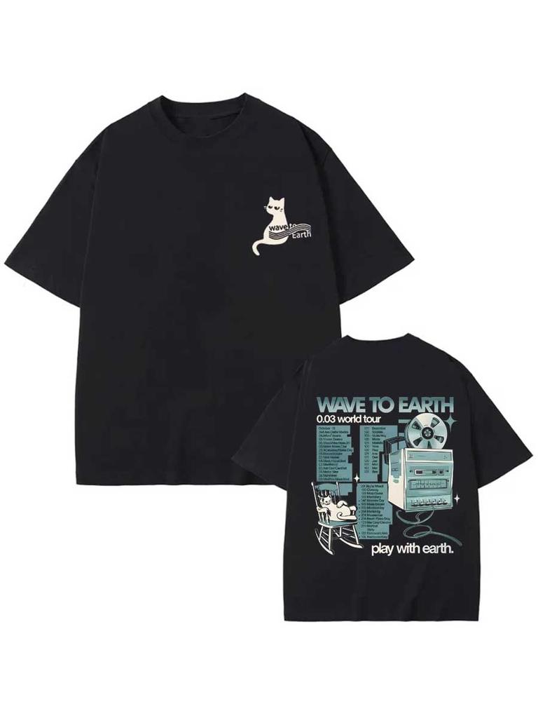 Wave To Earth 2025 World Tour Album Print T Shirts For Unisex Unisex 100 Cotton Short Sleeve Tshirt Hiphop Clothing We1