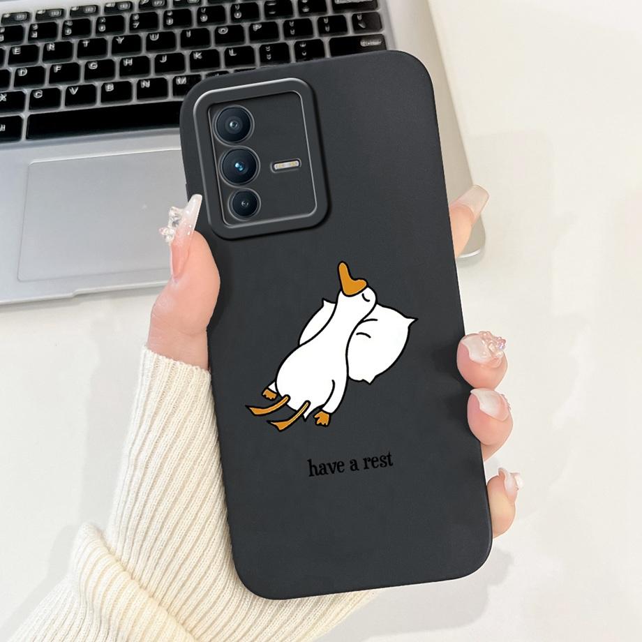 Lovely Painted Phone Case For Vivo V23 5G V23e V23 Pro Silicone Anti-knock Soft Cover Funda Vivo V2130 V2132 Panda Cat Animals