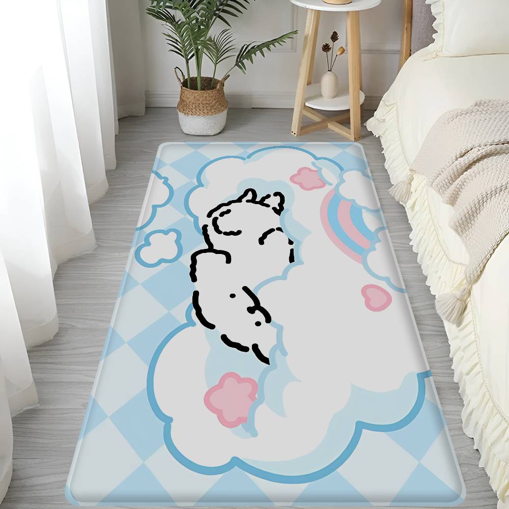Pop Maltese Anime Cute Dog Floor Mat Cheaper Anti-slip Modern Living Room Balcony Printed Bedside Mats