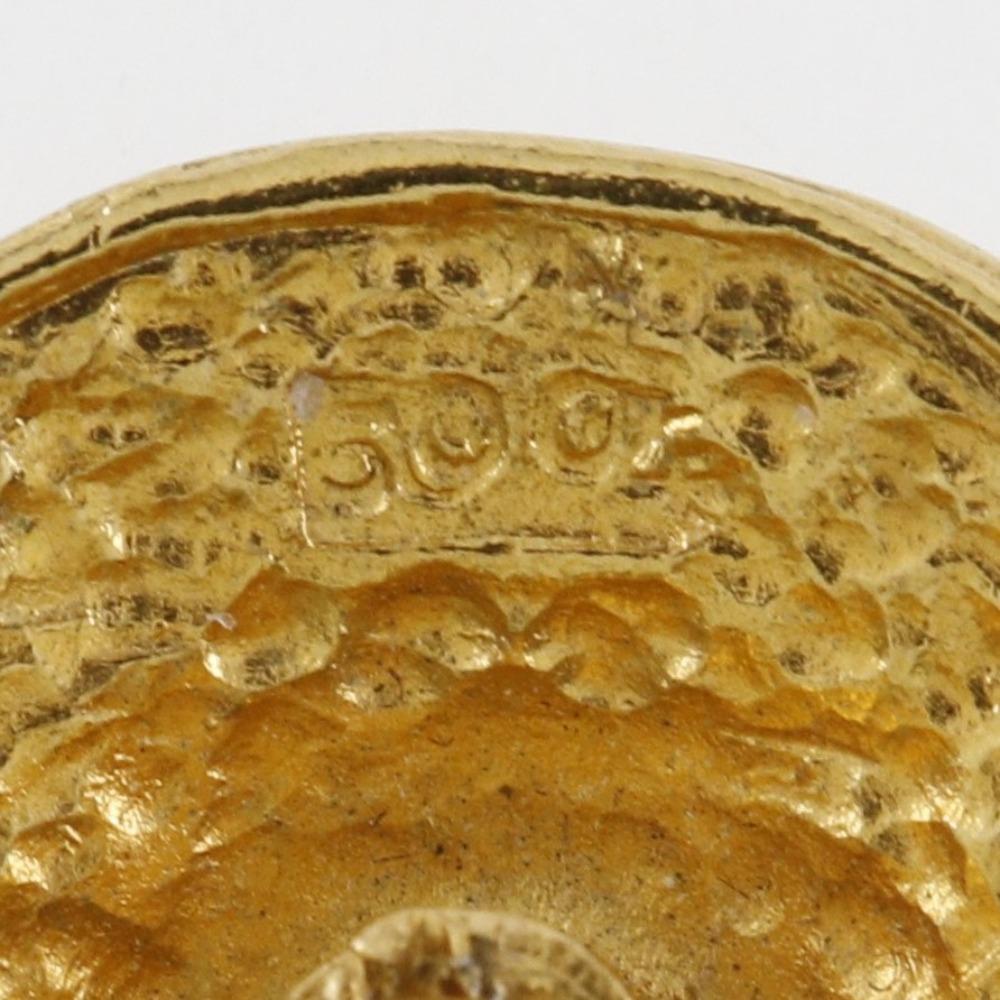 CHANEL logo cuffs flour vintage Plated Gold mens Used