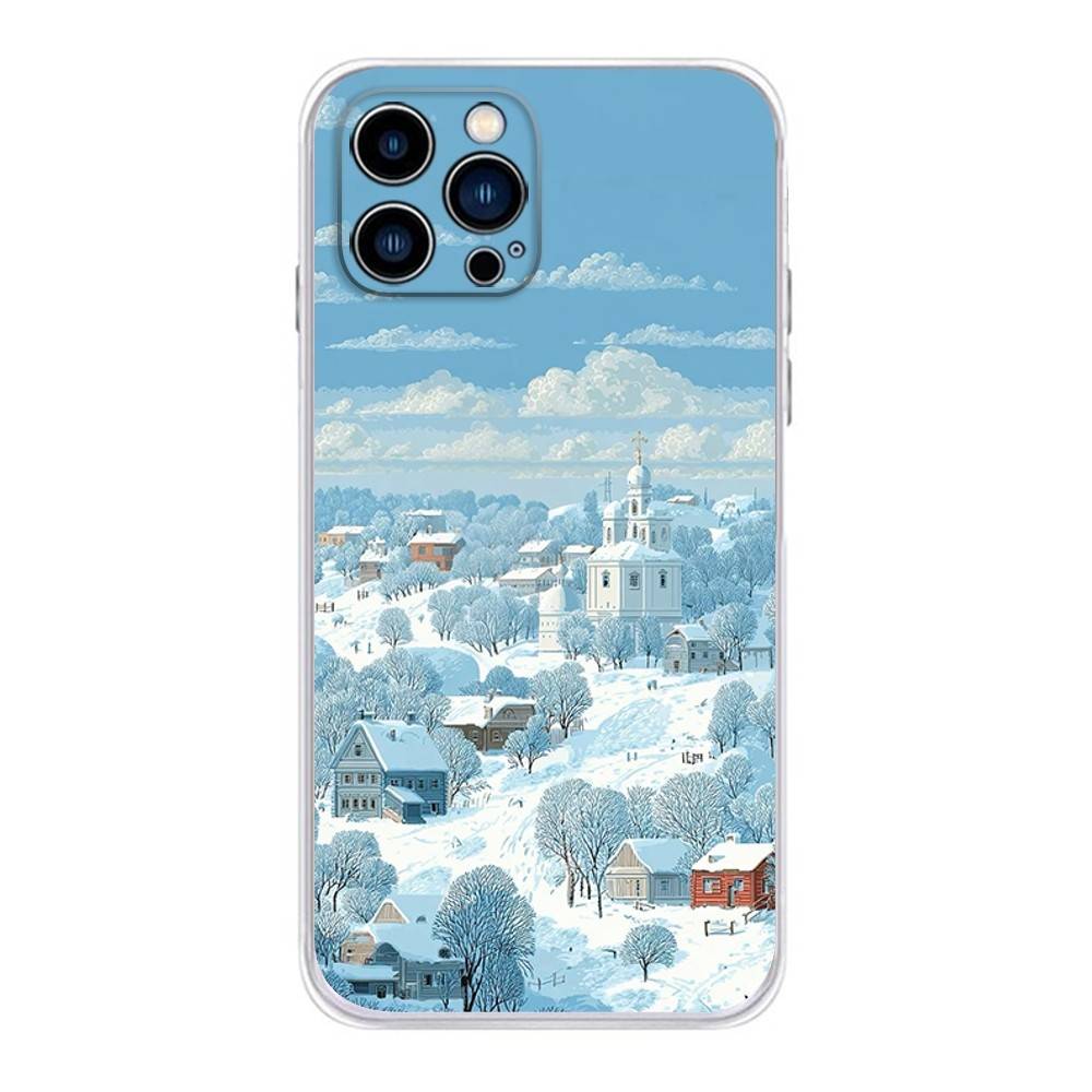 Natural Scenery Snow Mountain Phone Case for iPhone 16,15,14,13,12,11Pro,Max,17,Air,E,Mini Fingerprint Anti-Shock Rear Cover TPU