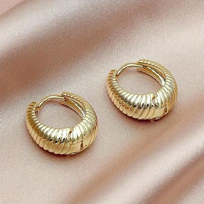1 Pair of Light Luxury Palace Ear Buckles, Exquisite Daily Earrings, Fashionable and Elegant Temperament Style