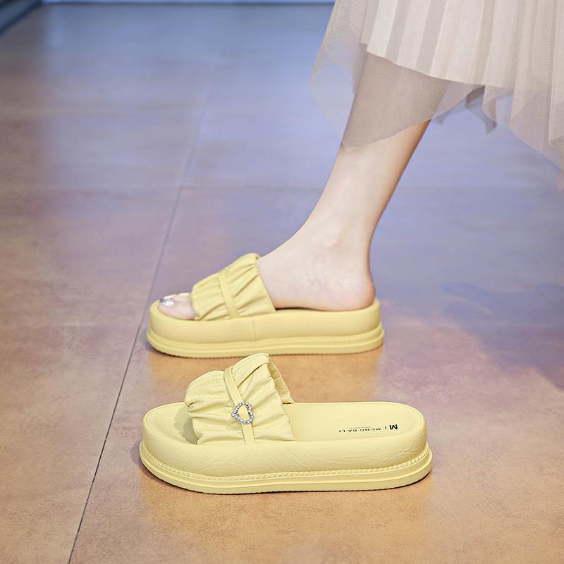 

Fashion CRLAYDK Fashion Sandals for Women Slip On Fold Slides Ladies Casual Walking Summer Platform Outdoor Travel Dressy Beach Slippers 40