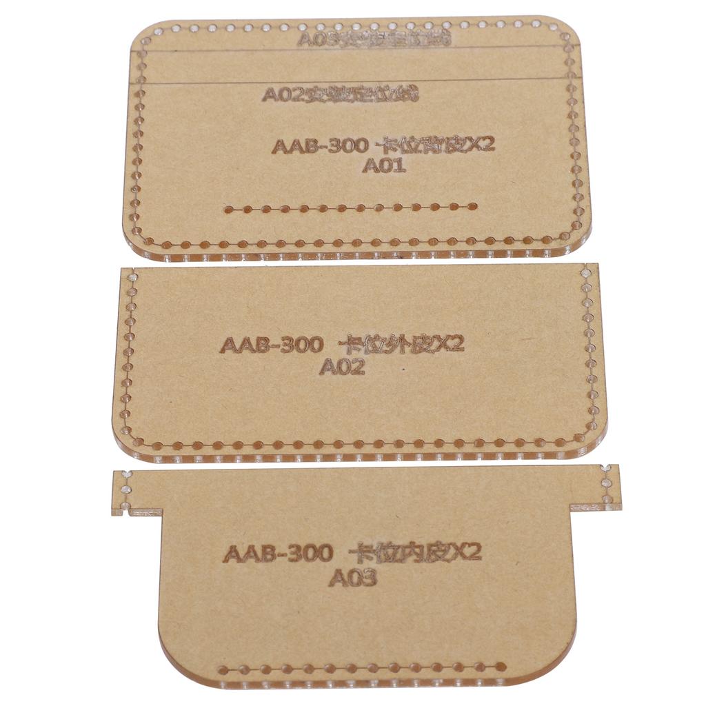 3Pcs Acrylic Template Card Bag DIY Leather Pattern Wallet Mold Craft Tools Accessories