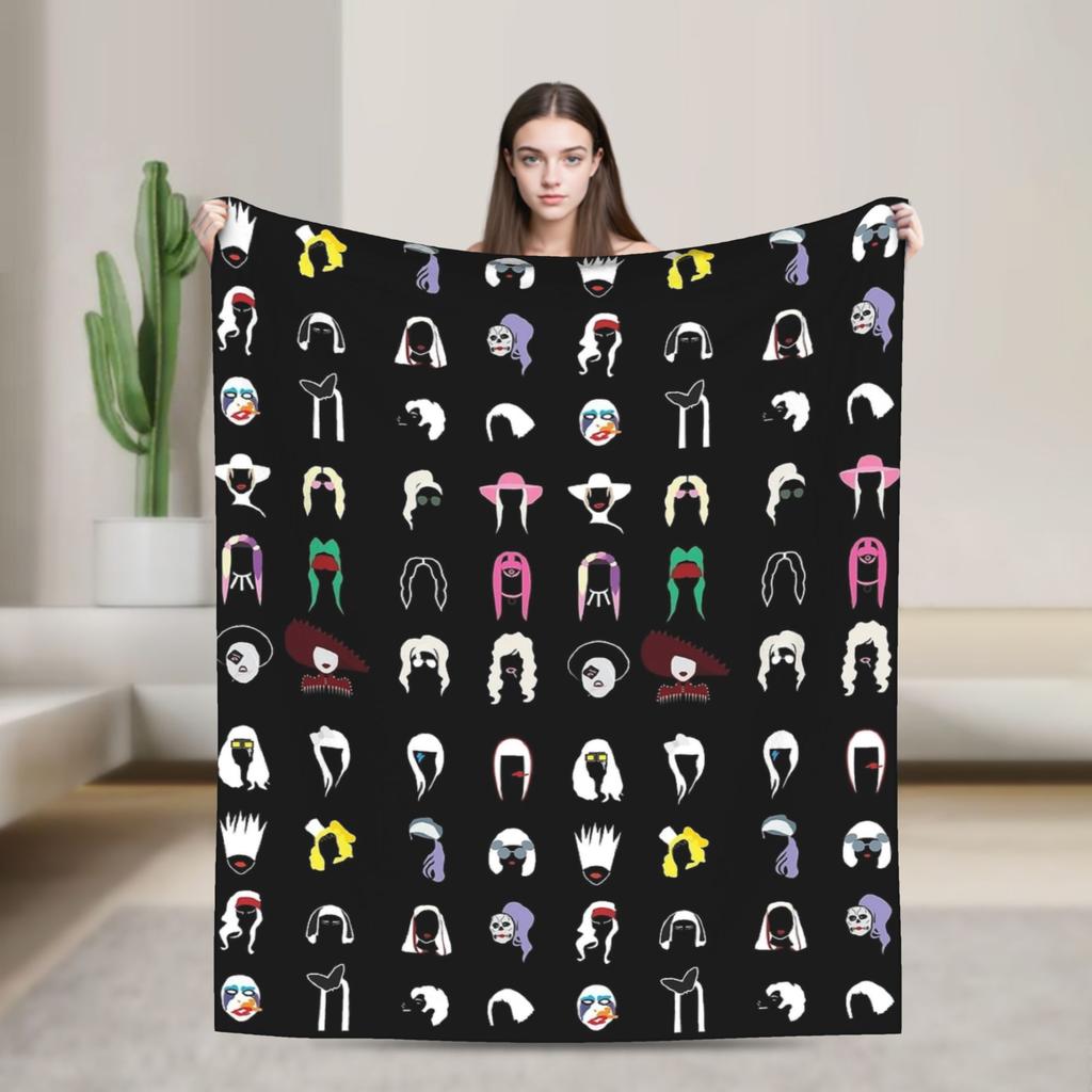 Lady Gaga Legendary singer  Flannel Blankets  Super Warm Throw Blanket for Couch Bed Picnic Pattern Bedspread Sofa Bed Cover