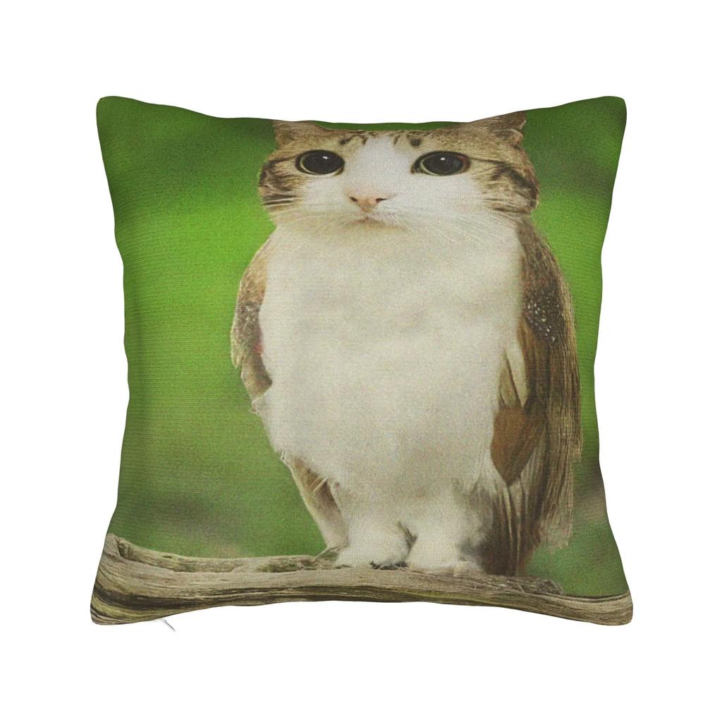 Vikama Creative Animal Patchwork Print Cushion Cover Owl And Cat Pattern Cushion Cover Living Room Sofa Cushion Cover