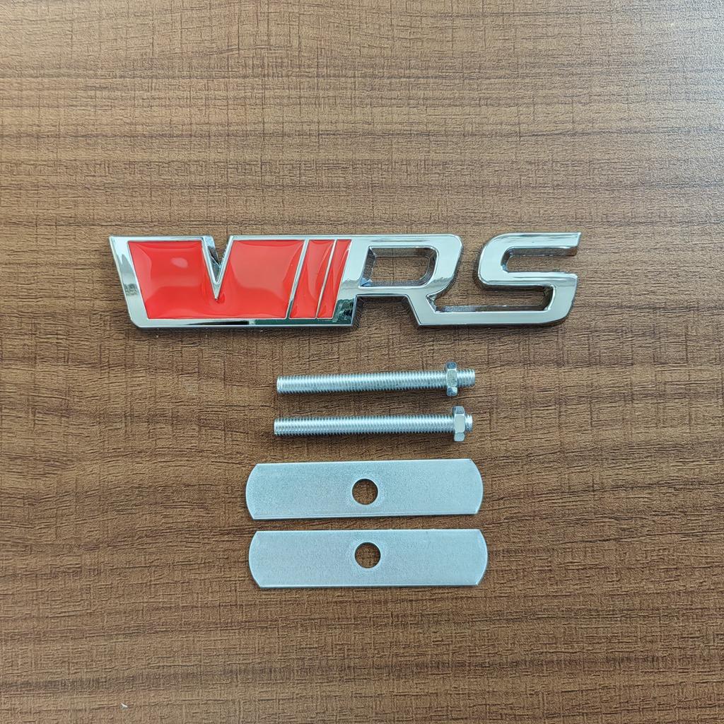 3D Metal RS Logo VRS Emblem Car Grill Badge For Skoda Kodiaq Rapid Fabia Octavia 1 2 3 A5 A7 MK1 MK3 MK4 VRS Sticker Accessories