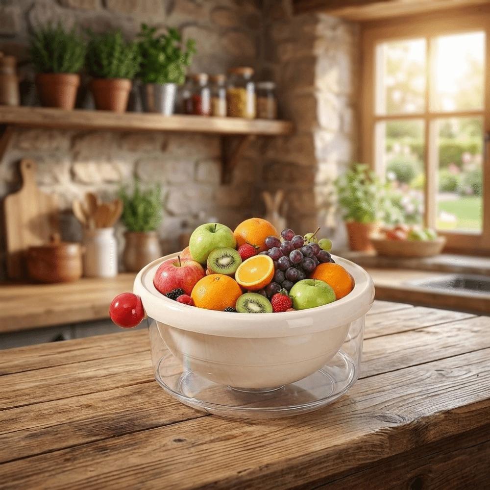 Thickened Double-Layer Drain Basket Food Grade Fruit Washing Basket Berry Cleaning