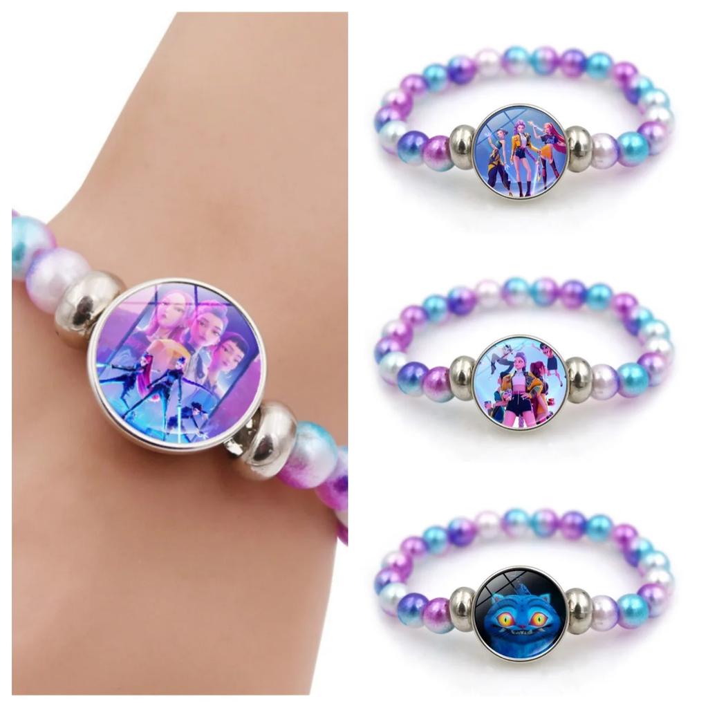 Anime Demon Slayer Bracelet Cartoon Adjustable Beaded Jewelry Gift for Christmas Birthday