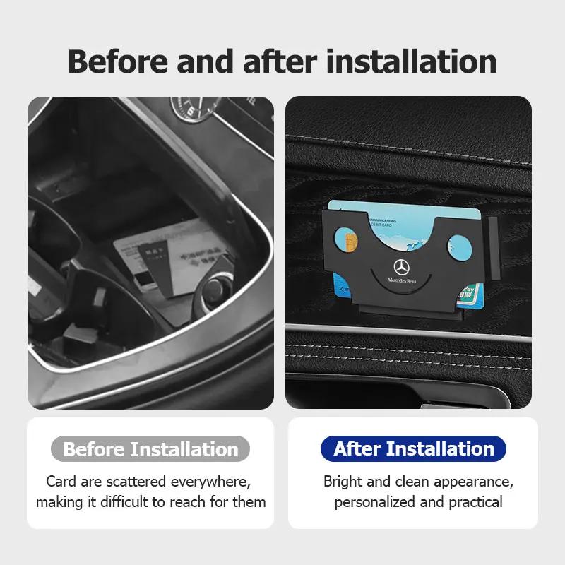 ABS Car Parking Ticket Clip Card Bill Holder Fastener Organizer For Mercedes Benz CLK GLC W212 C200 C300 W203 W204 W205 W169