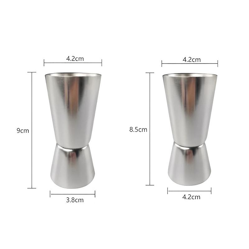 304 Stainless Steel Double-Ended Cocktail Measuring Cup (15/30ml Oz) With Rolled Edge 30/60ml Measuring Glass