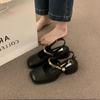 Xiaoxiangfeng Mary Jane small leather shoes spring and autumn medieval light mouth medium heel solid color thick heel single shoes