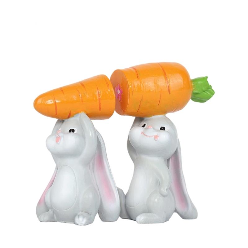 Easter Bunnies Decorations Resin Rabbit Statue Spring Rabbit Figurine Bunnies Sculptures Table Centerpieces Home Decors 1