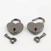 1Pc New Heart Shape Padlock With Key Antique Style Mini Padlocks for Jewelry Box Vintage Key Lock Diary Book Suitcase Padlock