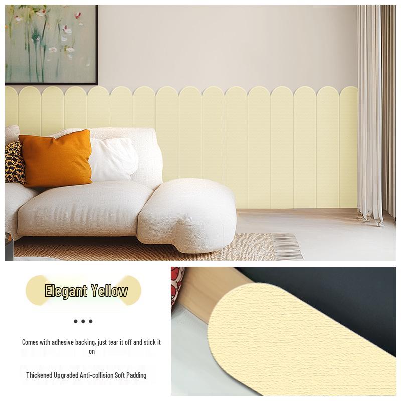 Self-Adhesive Soft Padding Wall Panels for Kindergarten & Kids' Rooms - Anti-Collision, Decorative Protection for Beds & Ugly Walls