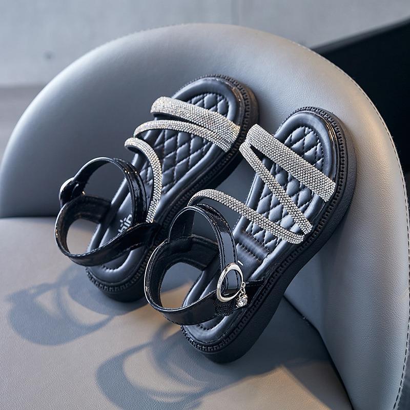 Girls' Soft Sole Open Toe Princess Sandals for Kids - Versatile Roman Style for Medium and Large Children