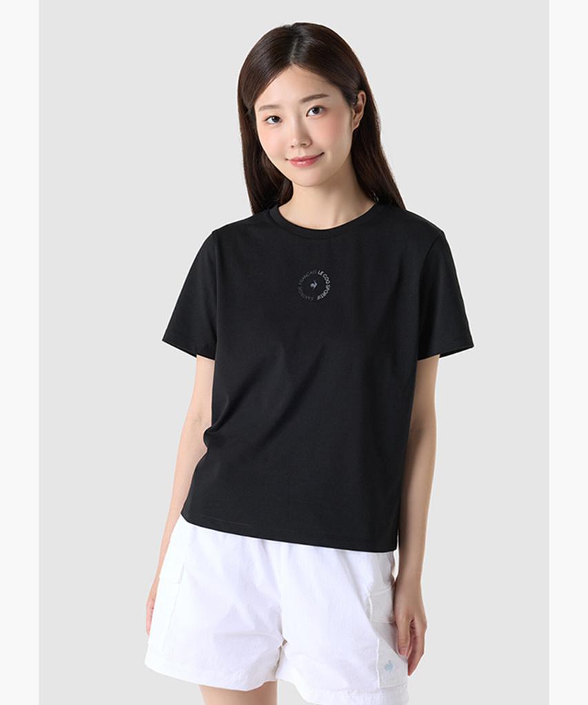 LECOQ Women'S Athleisure Regular Fit Cotton T-Shirt - Black (Qq322Ors81)