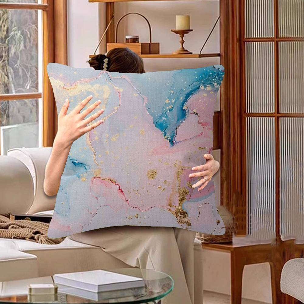 Чехол на подушку Синий Золотой Белый Мраморный для Спальни и Гостиной Дивана Декоративный Чехол на Подушку 30cmx30cm