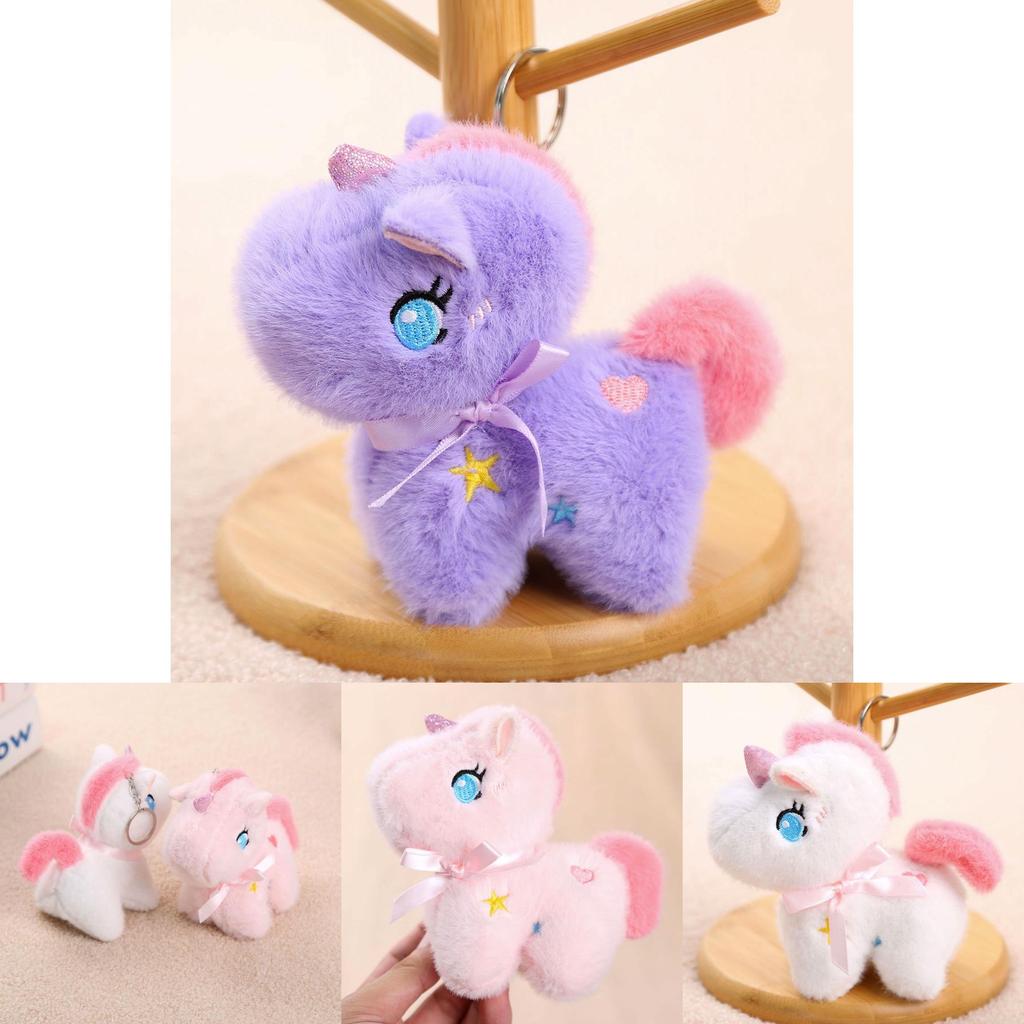 Unicorn Plush Toy Keychain Animal Figurine Soft Stuffed Doll For Girls Gifts