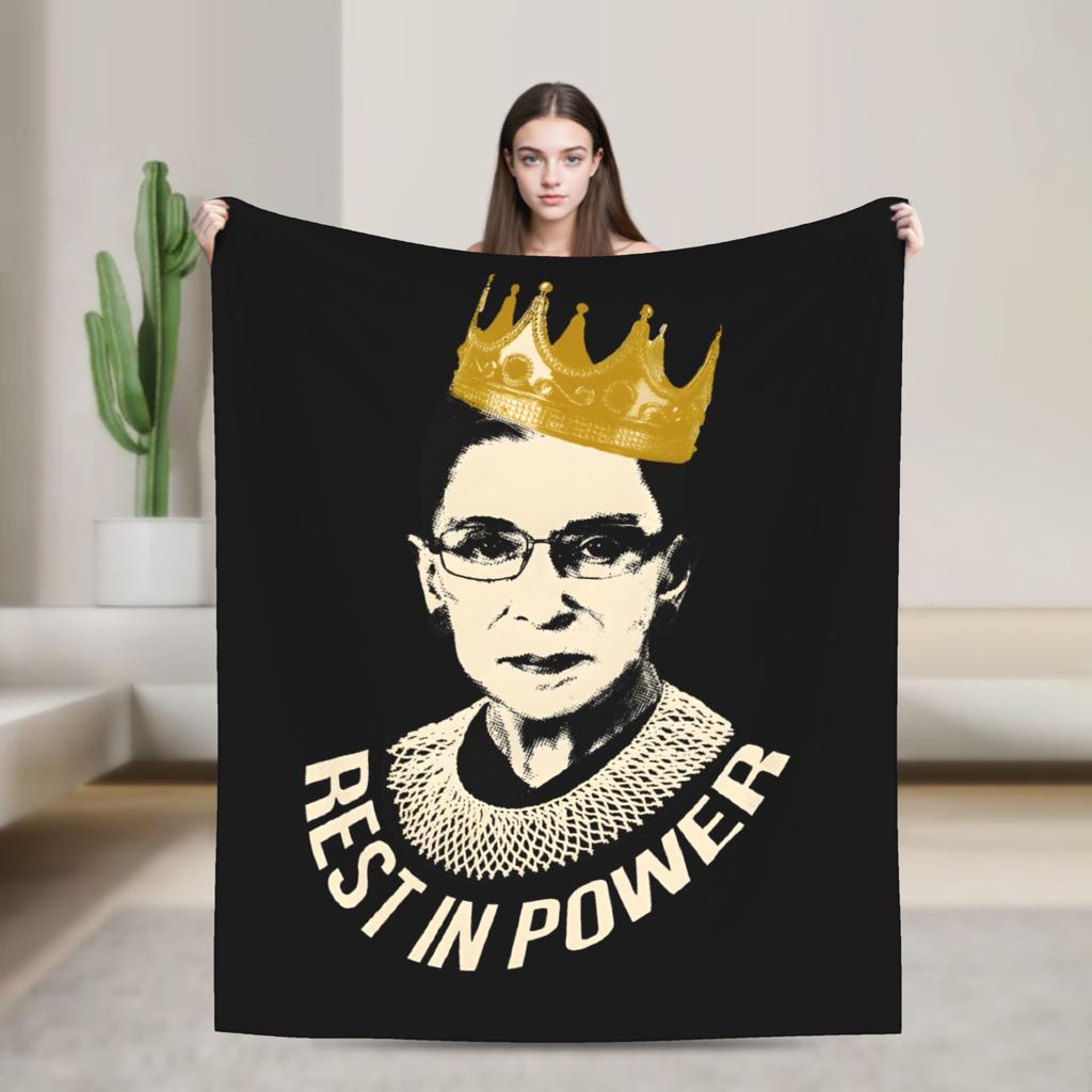Rest in Power Ruth Bader Ginsburg Blankets Flannel Textile Decor Portable Super Warm Throw Blanket for Home Office Quilt